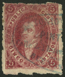 RARE CANCELLATION: GJ.26A, 5th printing, lilac-carmine, with oval ...