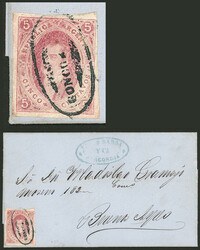 GJ.32, 7th printing imperforate, fantastic example of immense margins ...