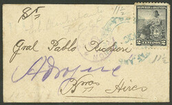 Cover sent to Buenos Aires (circa 1901) franked with 2c. Seated ...