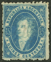GJ.24, 15c. worn impression, blue, mint, VF