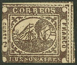 GJ.9A, 4 rs., dark chocolate, mint, type 34 on the reconstruction of ...