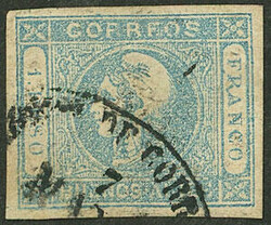 GJ.17A, 1$ worn impression, milky blue, with receiving cancel of ...