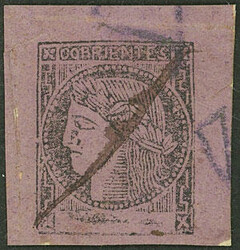 GJ.9, 3c. dark lilac-rose, type 7, on small fragment, pen cancelled, ...