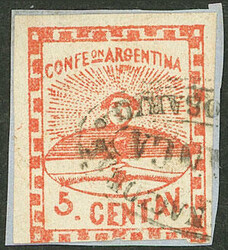 GJ.1, 5c. small figures, light red, on fragment, with biconcave ...