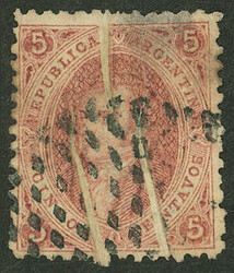 GJ.19, 5c. 1st or 2nd printing, clear impression, brick red, with ...