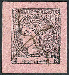 GJ.13, redish lilac (it had white gum), type 5, immense margins, with ...