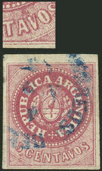 RETOUCHES AND VERY GOOD COLOR: GJ.10, 5c. without accent, very ...