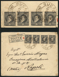 Registered cover sent to Italy on 18/SE/1899, franked with 64c. (GJ ...