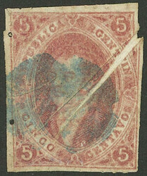 GJ.19, 1st printing plate A, several PAPER FOLDS, one very large, ...