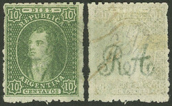 GJ.21ab, 10c. CLEAR impression, printed on thin paper and with ...