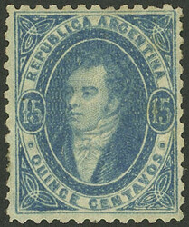 GJ.24, 15c. dull impression, mint WITH ORIGINAL GUM (+50%), very fine ...