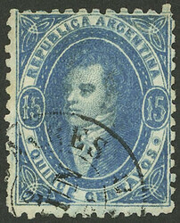 GJ.24, 15c. semi-clear impression, fantastic and superb example!