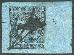 GJ.1, Un Real M.C. blue, type 4, pen cancelled, excellent!
