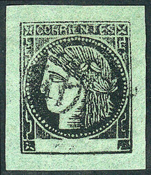 GJ.4, yellow-green, type 3, with straightline cancel of SALADAS ...