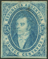 GJ.22, 15c. very CLEAR impression, even though the margins were cut ...