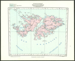 Postcard with map of Falkland Islands/Malvians, edited by I.G.M, very ...