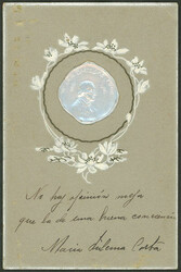 Postcard commemorating Gral Bartolomé Mitre, the portrait engraved ...