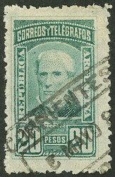 GJ.118, $20 Brown, used in Corrientes, VF