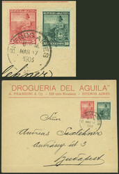 GJ.264 + 222, cover with corner card of drugstore, sent from B.Aires ...