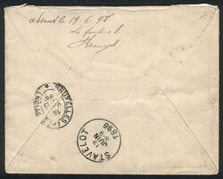Registered cover with AR sent to Belgium on 18/JUN/1898 franked with ...