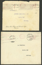 Front and cover used in Buenos Aires in 1930, with meter postages ...