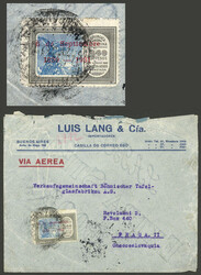 1932: Buenos Aires - Prague, airmail cover franked with $3.60 airmail ...