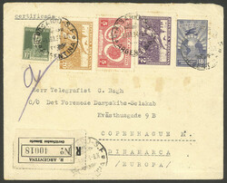 Registered cover sent from Rosario to Denmark on 9/AP/1935, franked ...