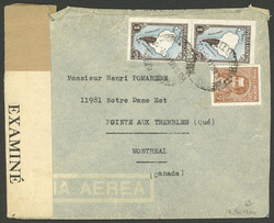 Cover sent from B.Aires to Canada on 13/MAY/1944 franked with $2.05 ...