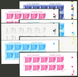 Sc.593, 1999 European Council, IMPERFORATE sheet of 10 stamps + other ...