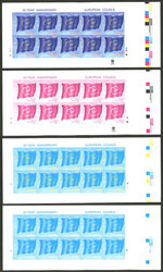 Sc.593, 1999 European Council, IMPERFORATE sheet of 10 stamps + other ...