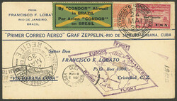 24/MAY/1930 Rio de Janeiro - Cuba - Panama canal, airmail cover sent ...