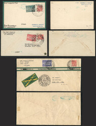 2 Covers + 1 card sent VIA ZEPPELIN from Recife to USA on 28/MAY/1930 ...
