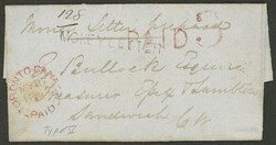 27/MAY/1853 Toronto to Sandwich, "MONEY LETTER" with various marks on ...