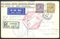 4/MAY/1933 Liverpool to Buenos Aires, postcard sent by registered ...