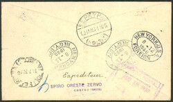 30/JUL/1930 Corfu to Panama, registered cover flown on the first ...
