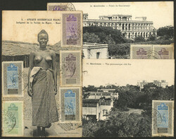 3 Postcards sent from Bamako (Senegal) to Argentina in 1920 franked ...