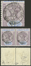 Sc.11a, 1897 2½p. with DOUBLE OVERPRINT variety, in pair with a ...