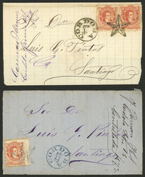 GJ.38, pair franking a front of folded cover sent from Córdoba ...