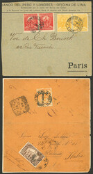 Couple of covers sent in 1898 and 1899 to Italy and France franked ...