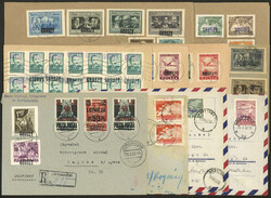 GROSZY overprints: 10 Covers used in 1951/2, all franked with stamps ...