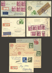 4 Covers and 2 cards used in 1940, 3 covers were sent by registered ...