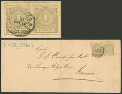 15/DE/1887 Montevideo to Genova, printed circular franked with 2c., ...