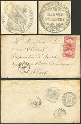 Cover sent from Buenos Aires to France on 12/MAR/1867 by French mail, ...
