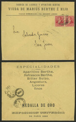 18/MAR/1895 Buenos Aires to San Juan, cover with corner card and ...