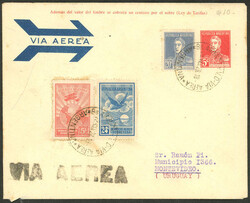 28/MAR/1928 Buenos Aires to Uruguay, registered cover carried onCGA ...