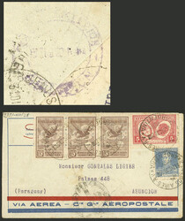 GREAT RARITY: 1/JA/1929 Buenos Aires to Asunción (Paraguay), one ...