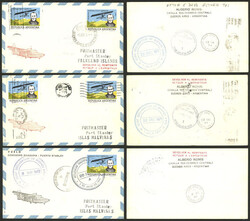 FLIGHTS TO FALKLAND ISLANDS/MALVINAS: 3 Cards carried on the 3 ...