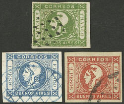 GJ.16/18, 1859 complete set of 3 values, all of very fine quality, ...