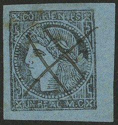 GJ.1, Un Real MC, type 1, pen cancelled, very fine quality!