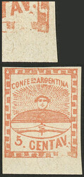 GJ.1f, 5c. with lower frame broken at right, position 103 on the ...